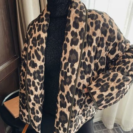 Leina - Luxuriöser Leopard-Look-Mantel für Frauen