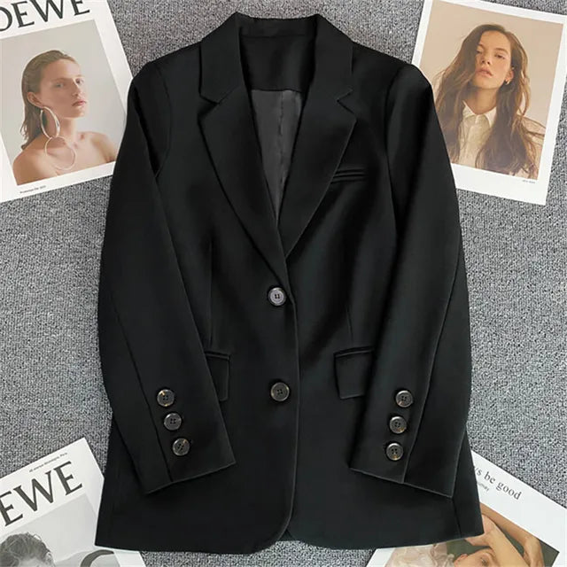 Damen Blazer mit Reverskragen und Knopfdetails