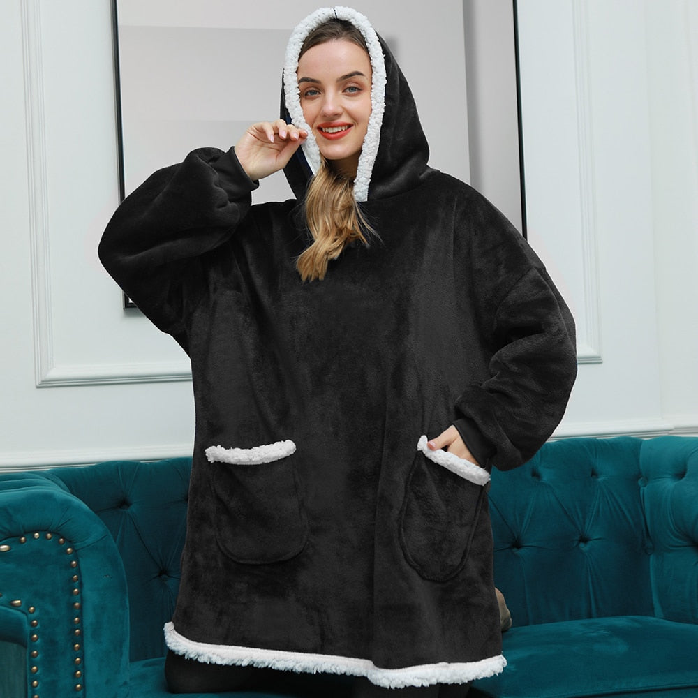 Lorilee | Warme  Langärmelig Hoodie Decke Mit Taschen