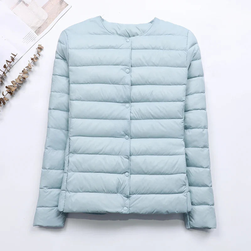 Apolline - Leichte Daunenjacke ohne Kragen Frau Herbst-Winter