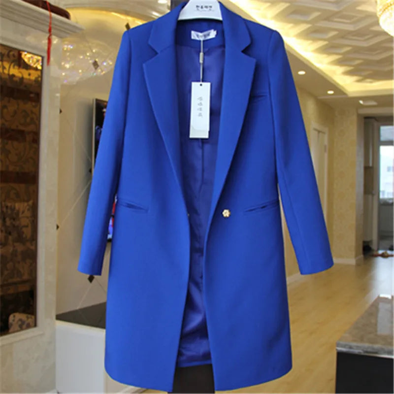 Damen Longline-Blazer mit Ein-Knopf-Verschluss
