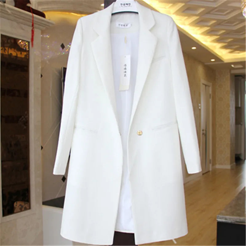 Damen Longline-Blazer mit Ein-Knopf-Verschluss