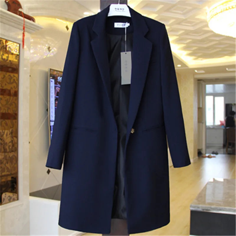 Damen Longline-Blazer mit Ein-Knopf-Verschluss