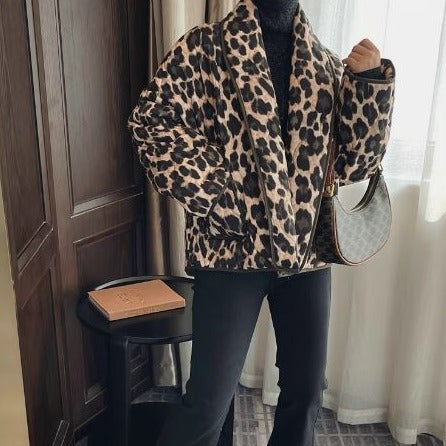 Leina - Luxuriöser Leopard-Look-Mantel für Frauen