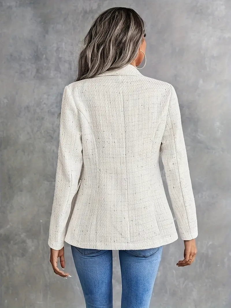 Damen-Blazer mit Doppelreihe und Strukturiertem Stoff