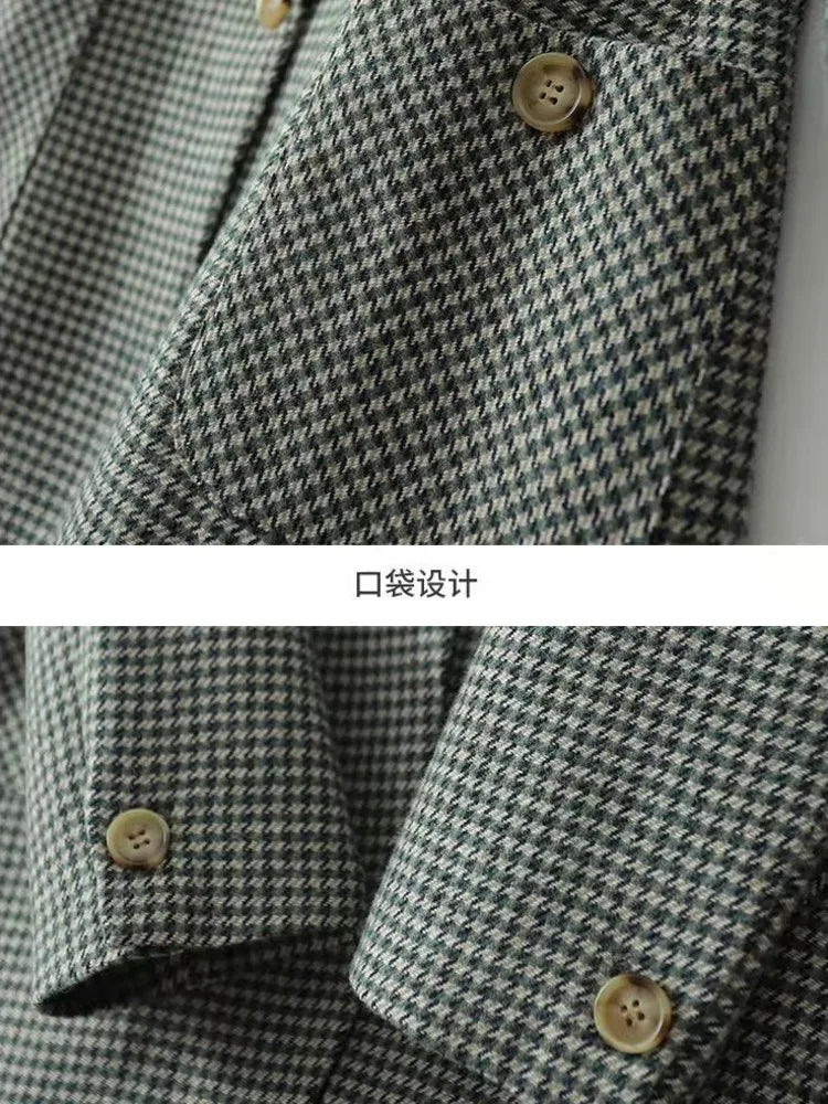 Kantuta– Karierter Damen-Blazer mit Ein-Knopf-Verschluss