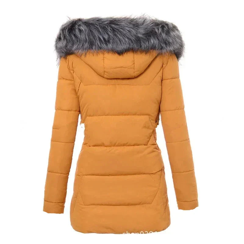 Macy | Damen Winterjacke mit abnehmbarer Kunstfellkapuze