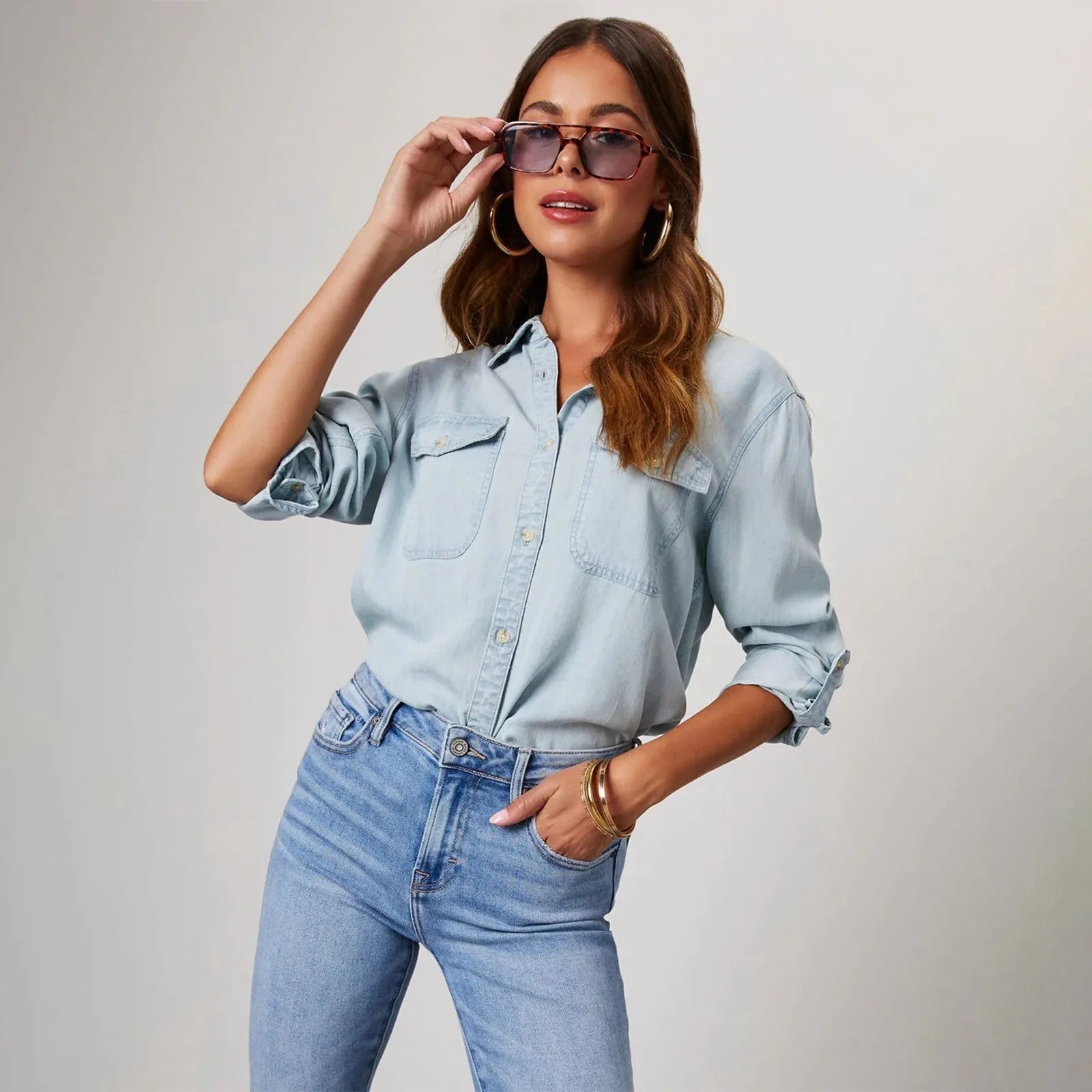 Dolores - Leichte Denim-Hemden