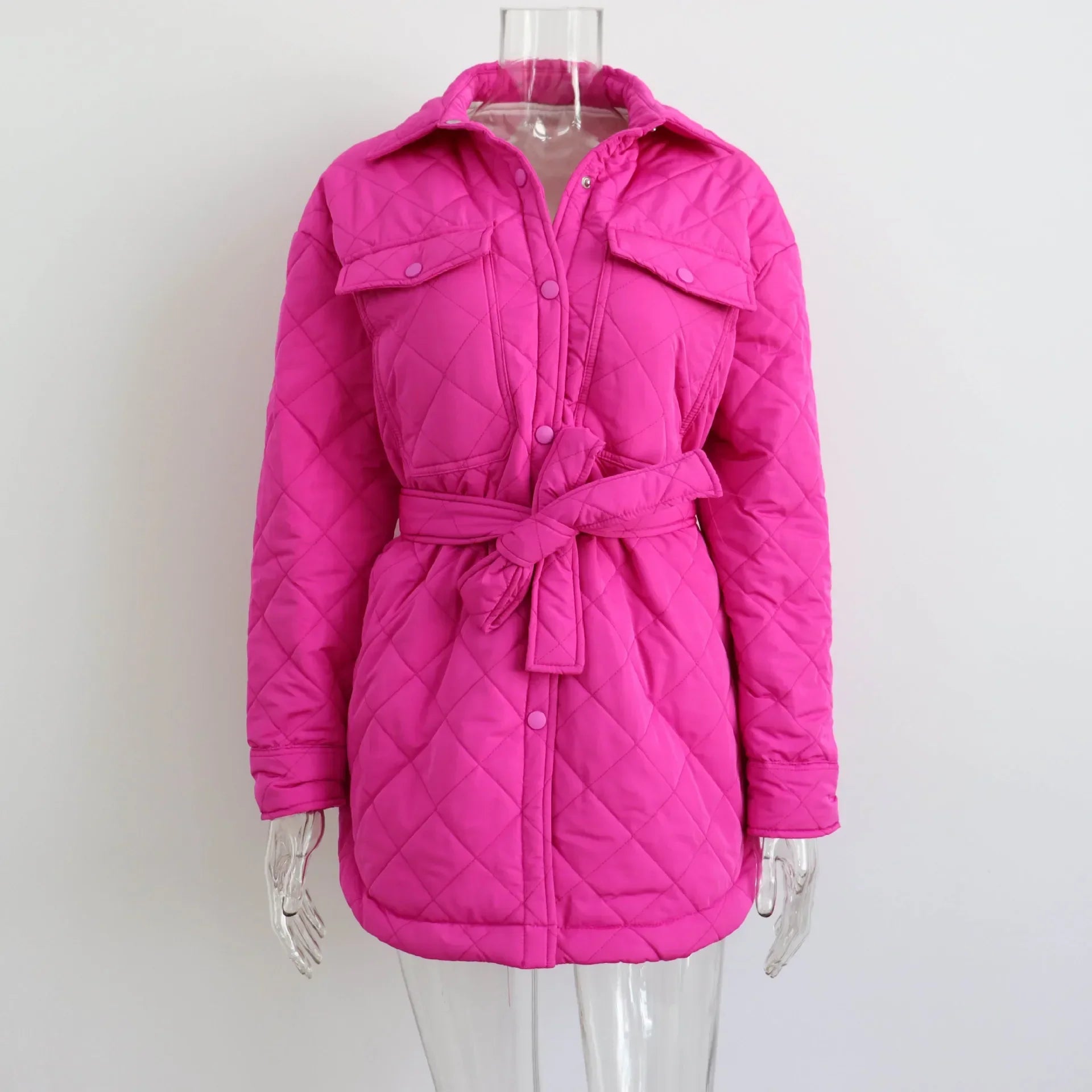 Loie- Langärmelige Slim-Parka mit Reverskragen für Damen