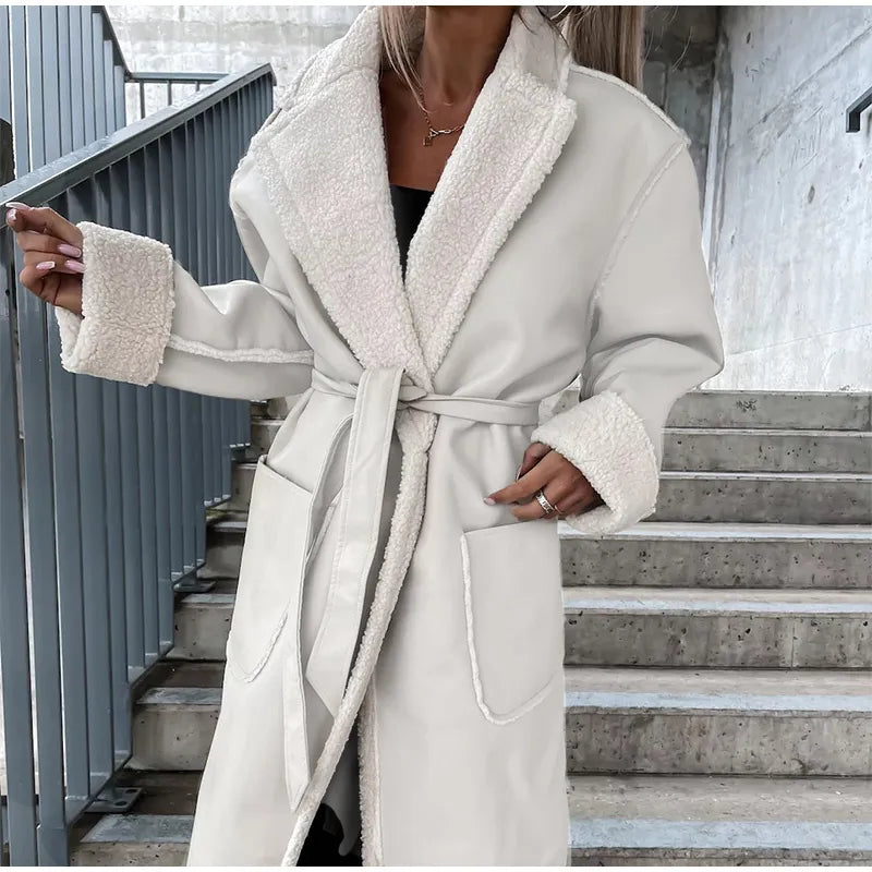 Lian - Eleganter und Warmer Winter-Leder-Mantel mit Pelz für Damen