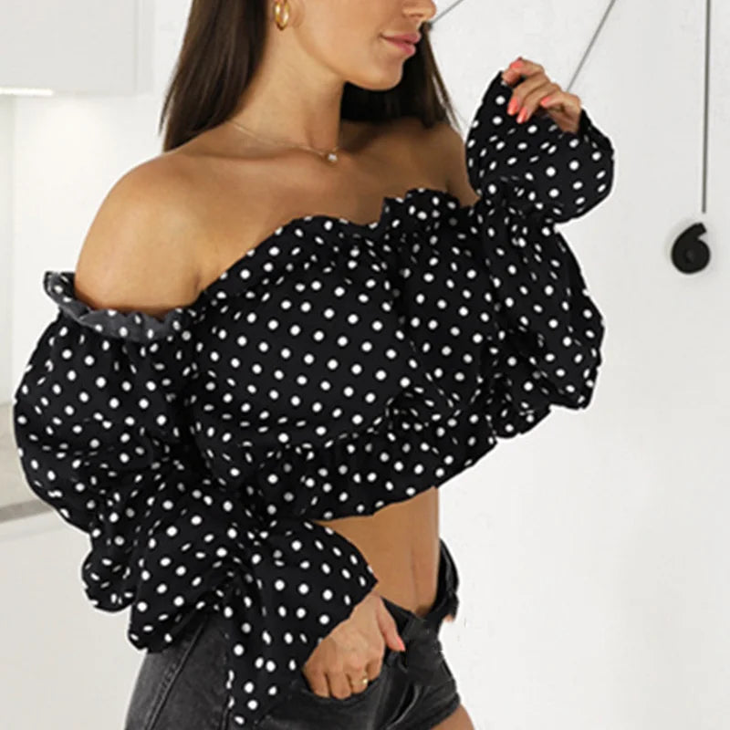 Sigrid - Schulterfreie Crop Top