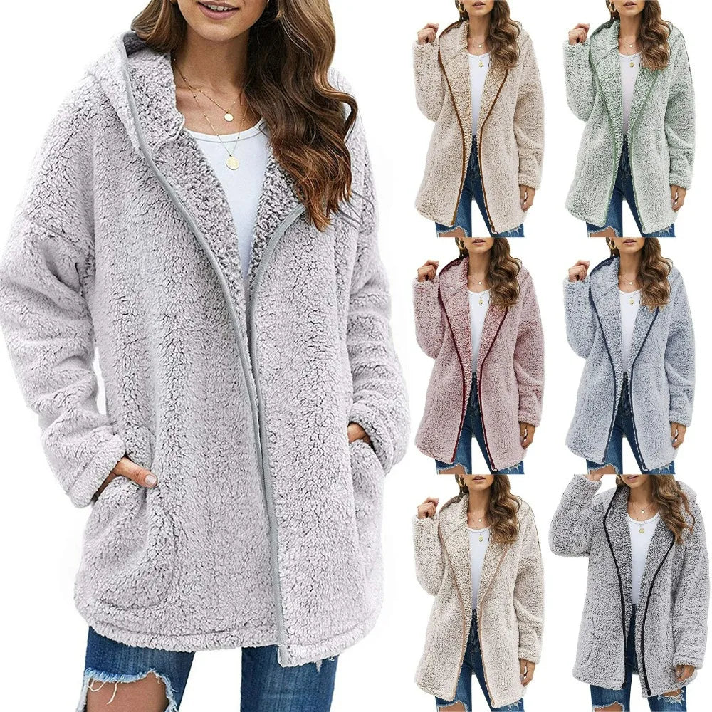 Tropea- Langer Teddy-Mantel für Damen