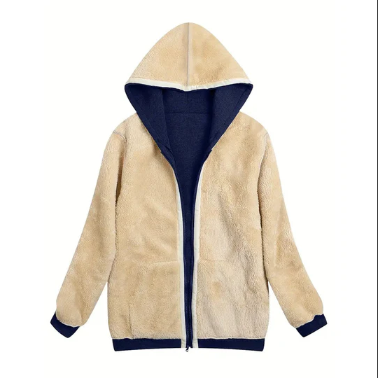 Lena l jacke mit kapuze, gefüttert mit kunstpelz