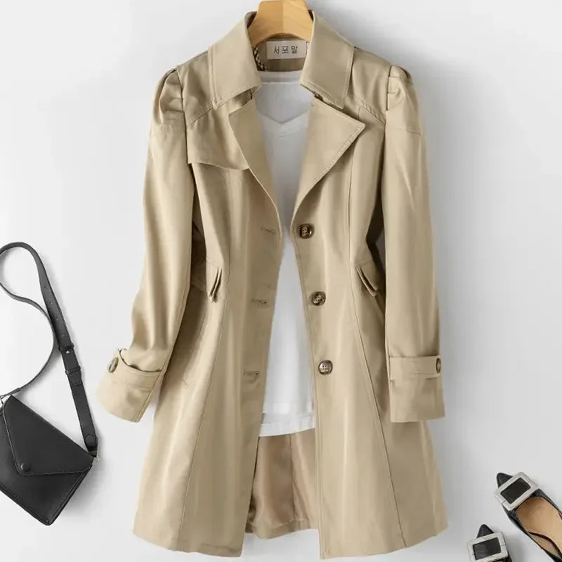 Risha-Mittellanger Trenchcoat für Damen