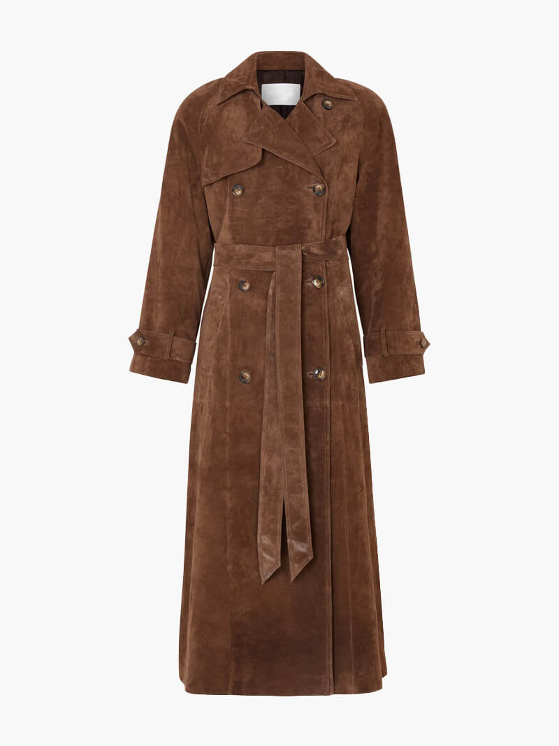 Briseis | Bequemer Trenchcoat aus Wildleder für Frauen