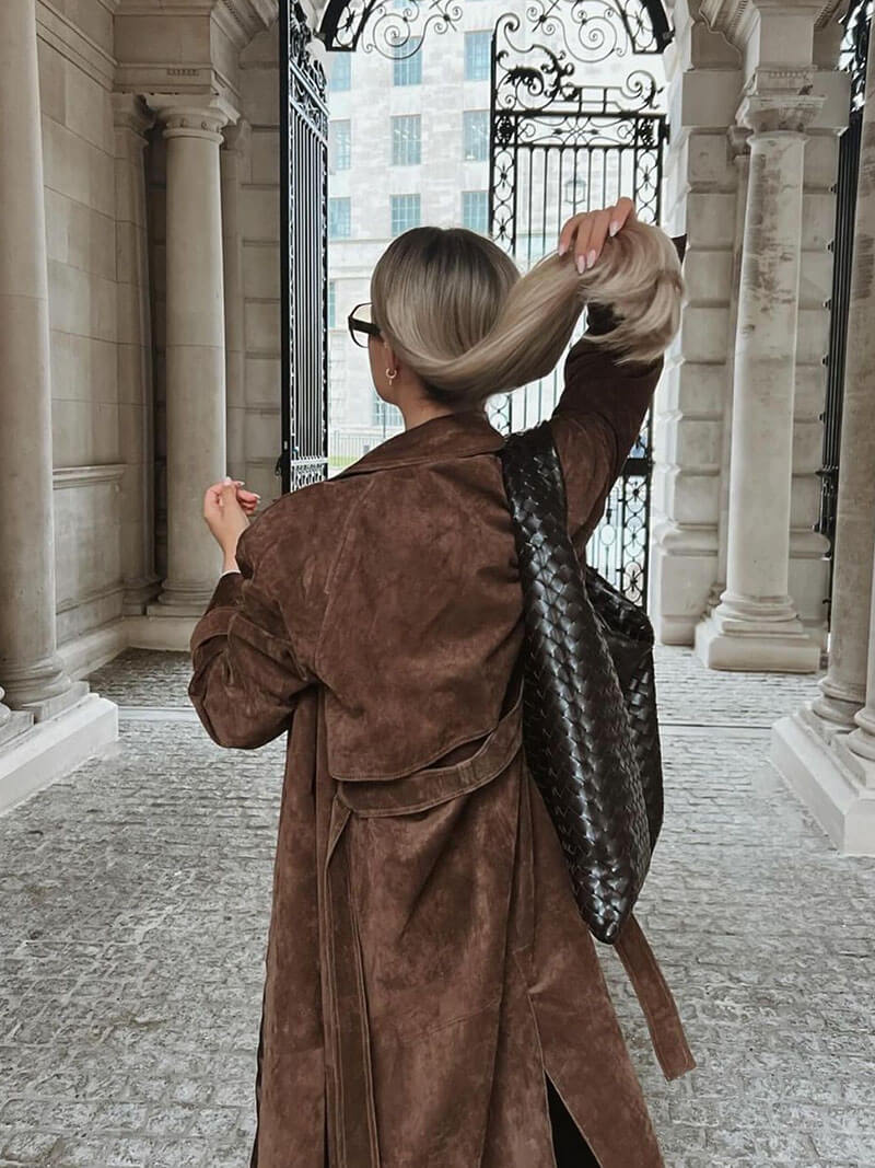 Briseis | Bequemer Trenchcoat aus Wildleder für Frauen