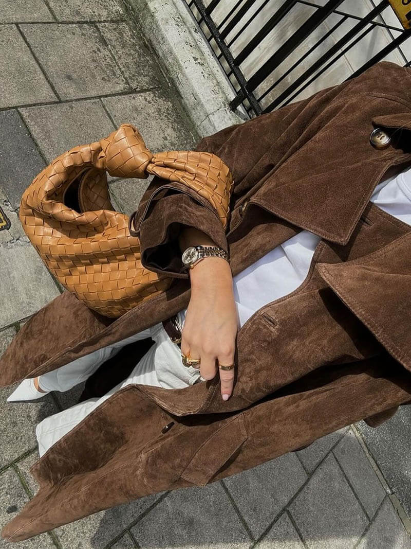 Briseis | Bequemer Trenchcoat aus Wildleder für Frauen