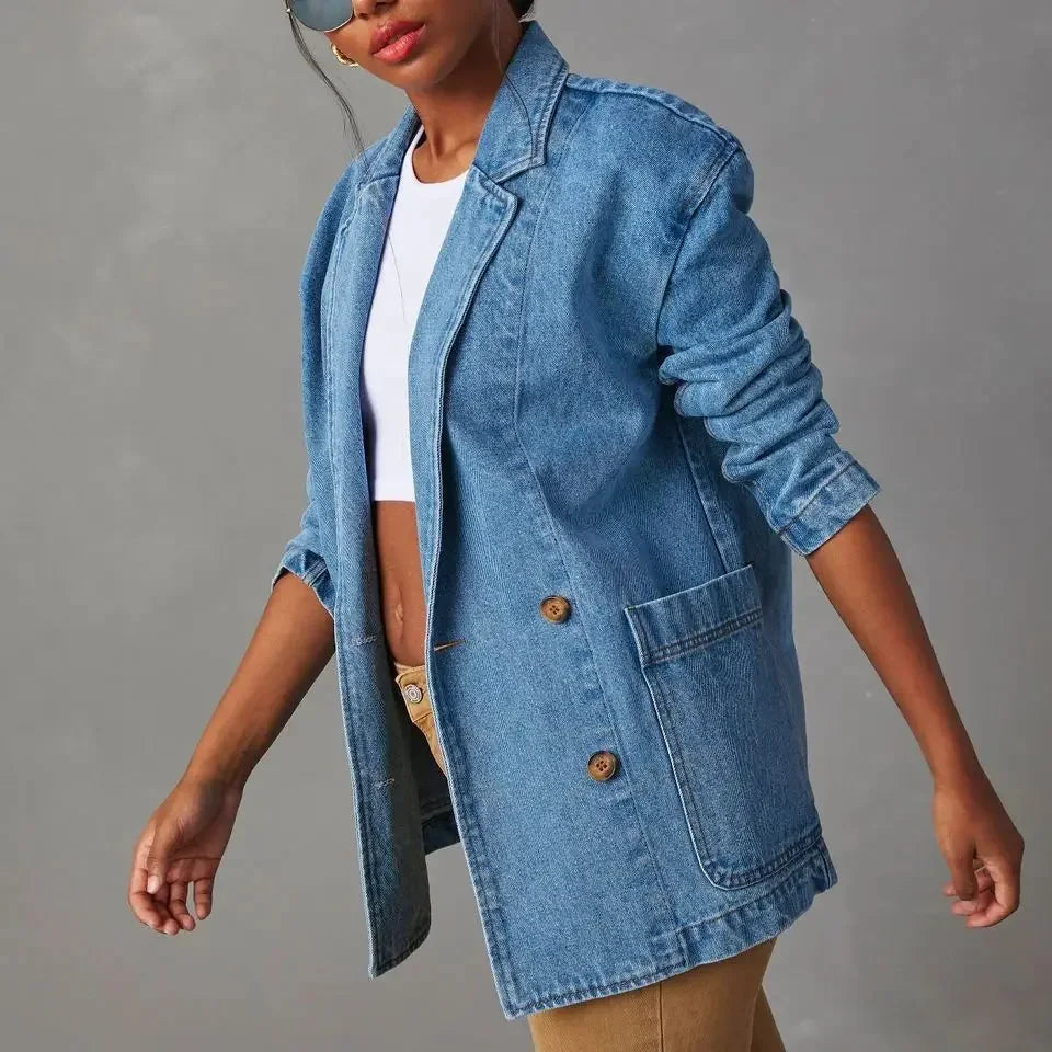 Jonah - Lässiger Jeansblazer mit Knopftaschen für Damen
