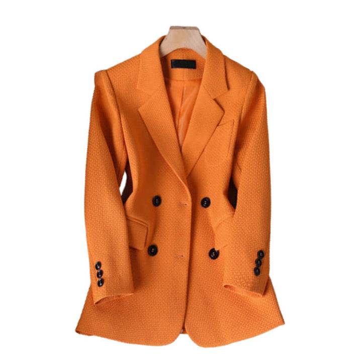 Damen Doppelreihiger Blazer mit Eckigen Revers