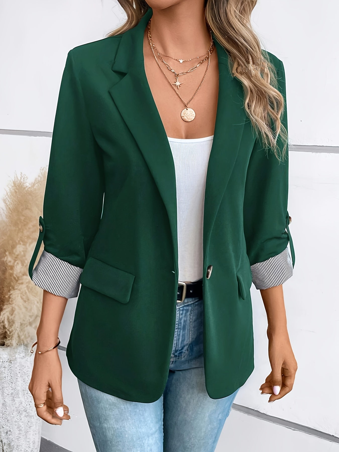 Eleganter Business Longblazer mit Einreihig für Damen | Perfekt für Alle Jahreszeiten