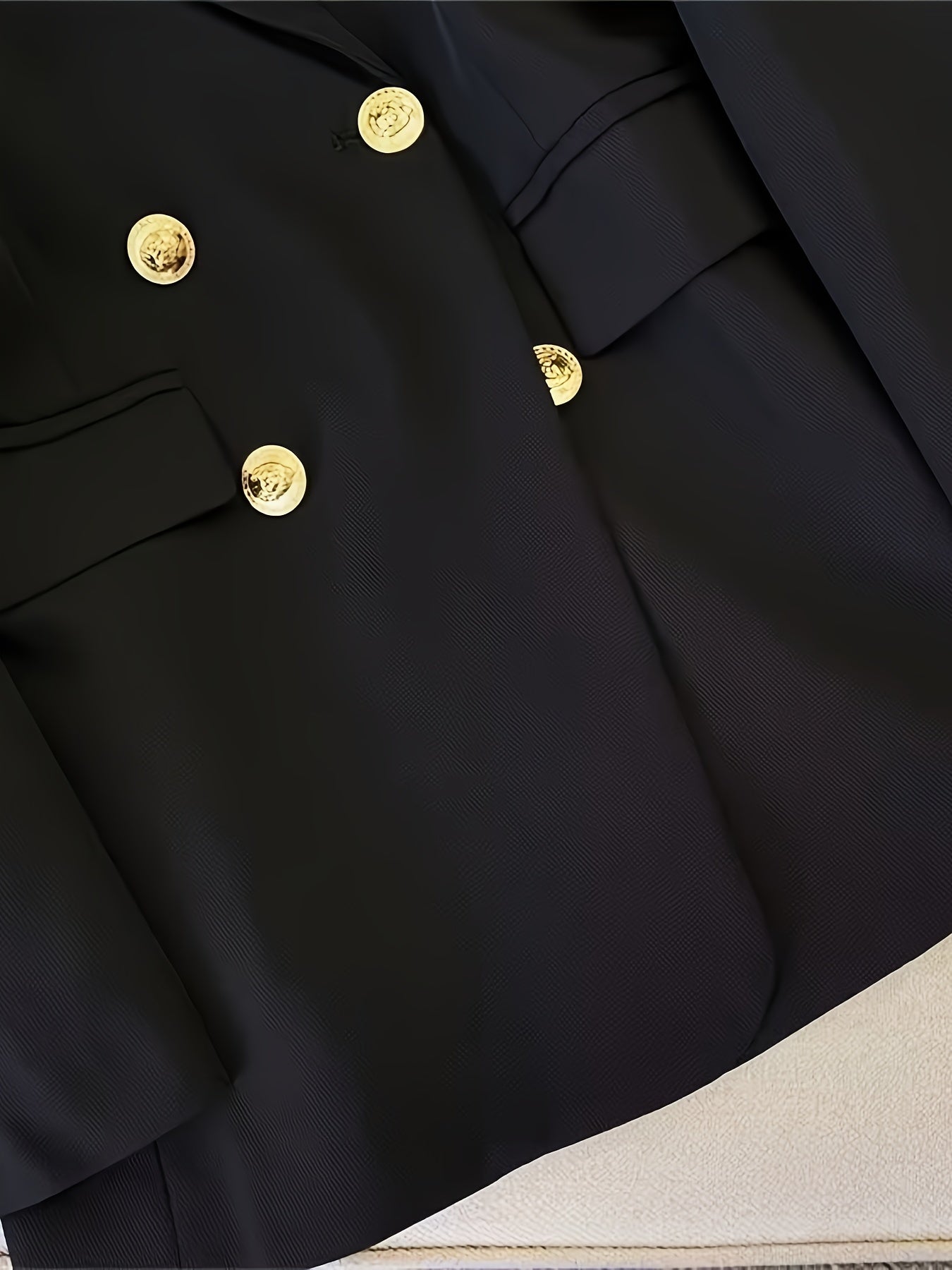 Schicke Langer Slim-Blazer Mit Goldenen Knöpfen Für Damen |  Ideal für das tägliche Tragen