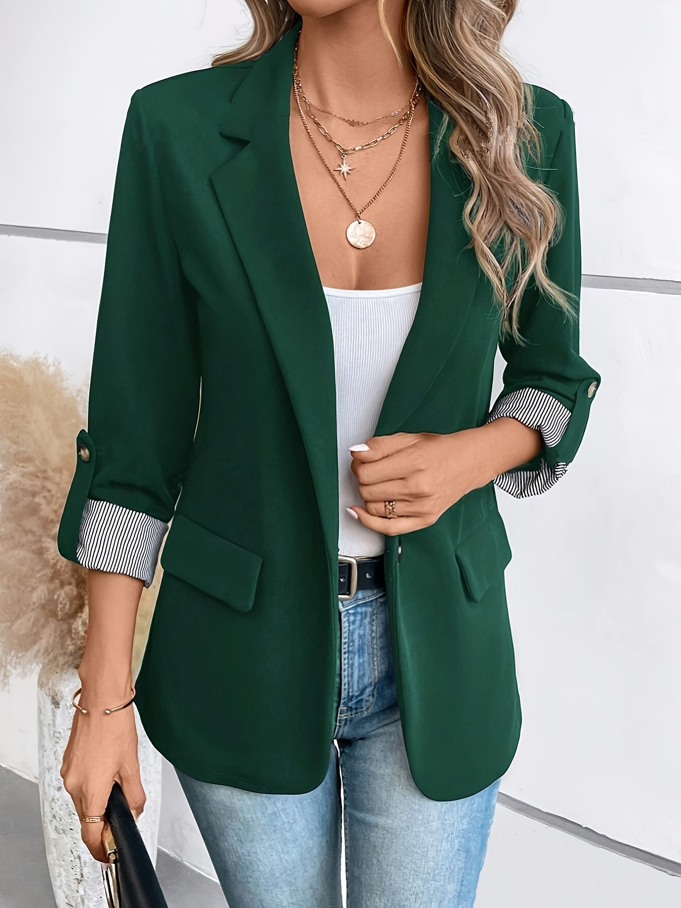 Eleganter Business Longblazer mit Einreihig für Damen | Perfekt für Alle Jahreszeiten