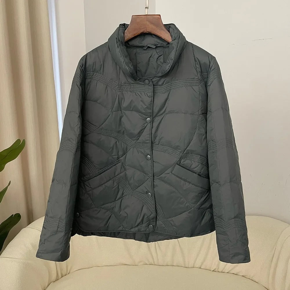 Kathy - Leichte Wattierte Winterjacke mit Stehkragen für Frauen
