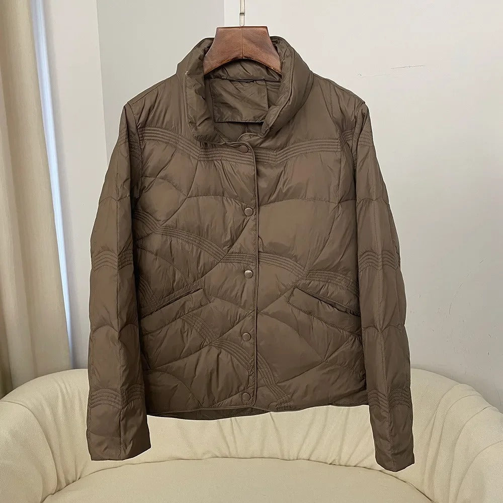 Kathy - Leichte Wattierte Winterjacke mit Stehkragen für Frauen