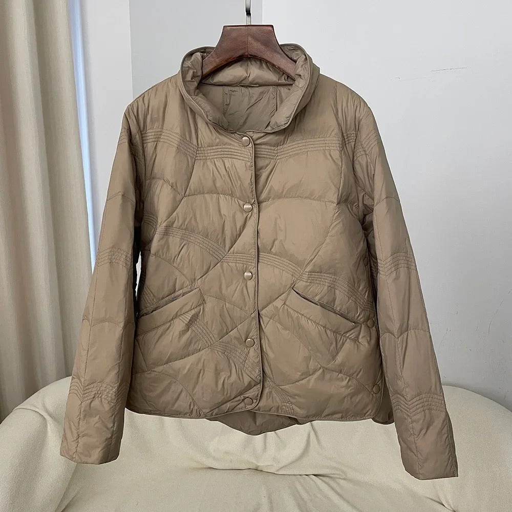 Kathy - Leichte Wattierte Winterjacke mit Stehkragen für Frauen