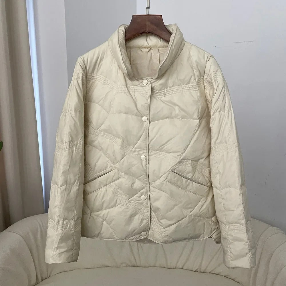 Kathy - Leichte Wattierte Winterjacke mit Stehkragen für Frauen