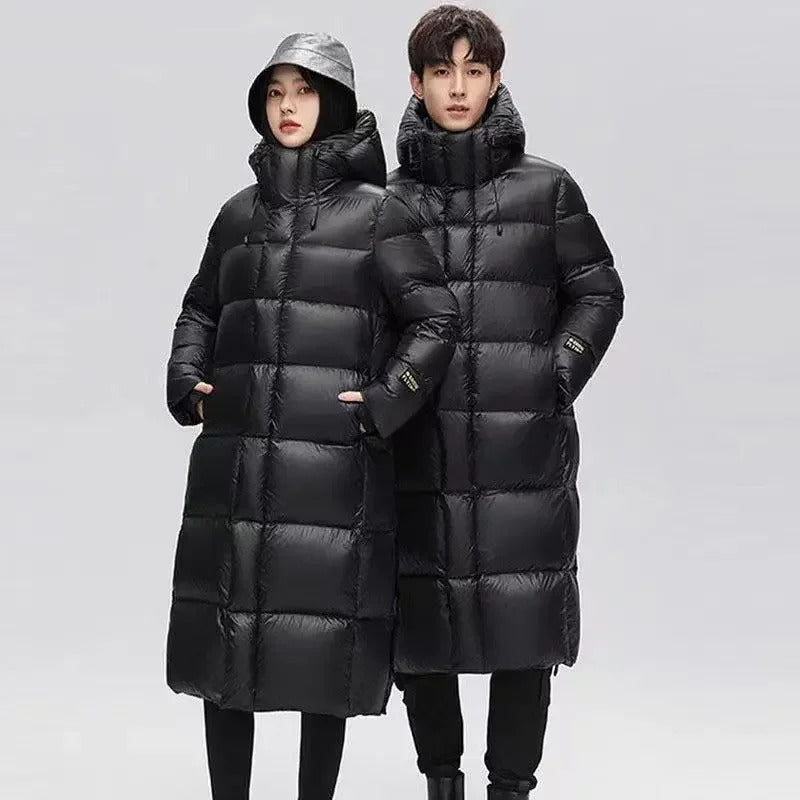 Lotte - Lange Daunenwinterjacke mit Kapuze für Männer und Frauen