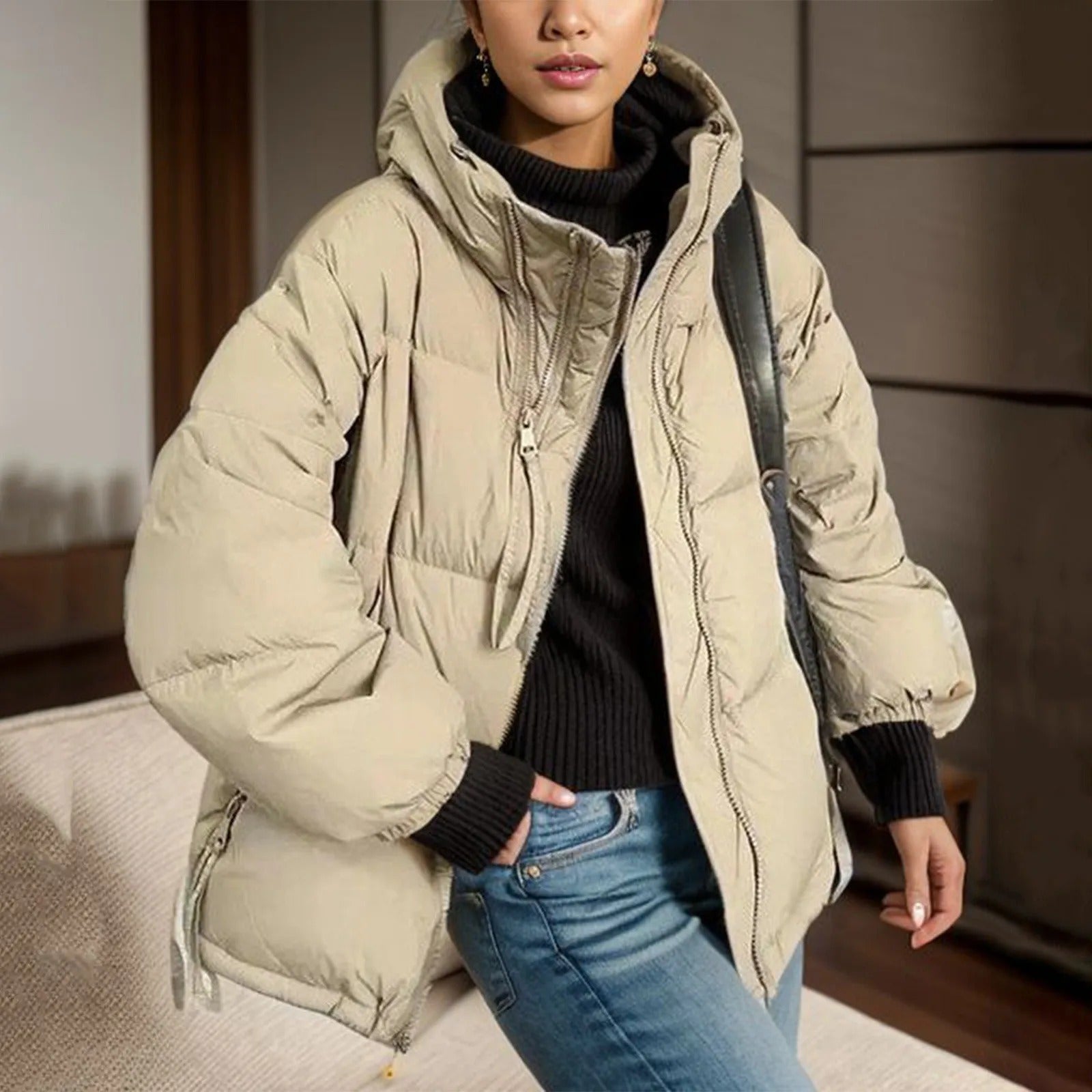 Louise - Gefütterte Winterjacke mit Kapuze