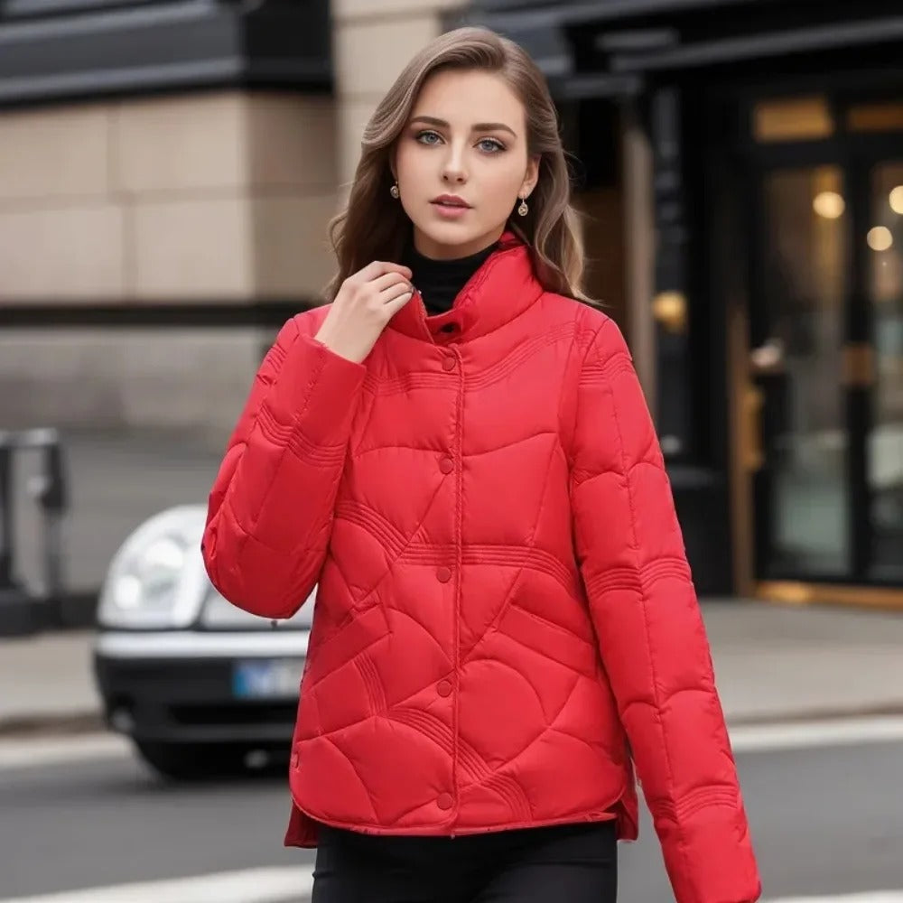 Kathy - Leichte Wattierte Winterjacke mit Stehkragen für Frauen