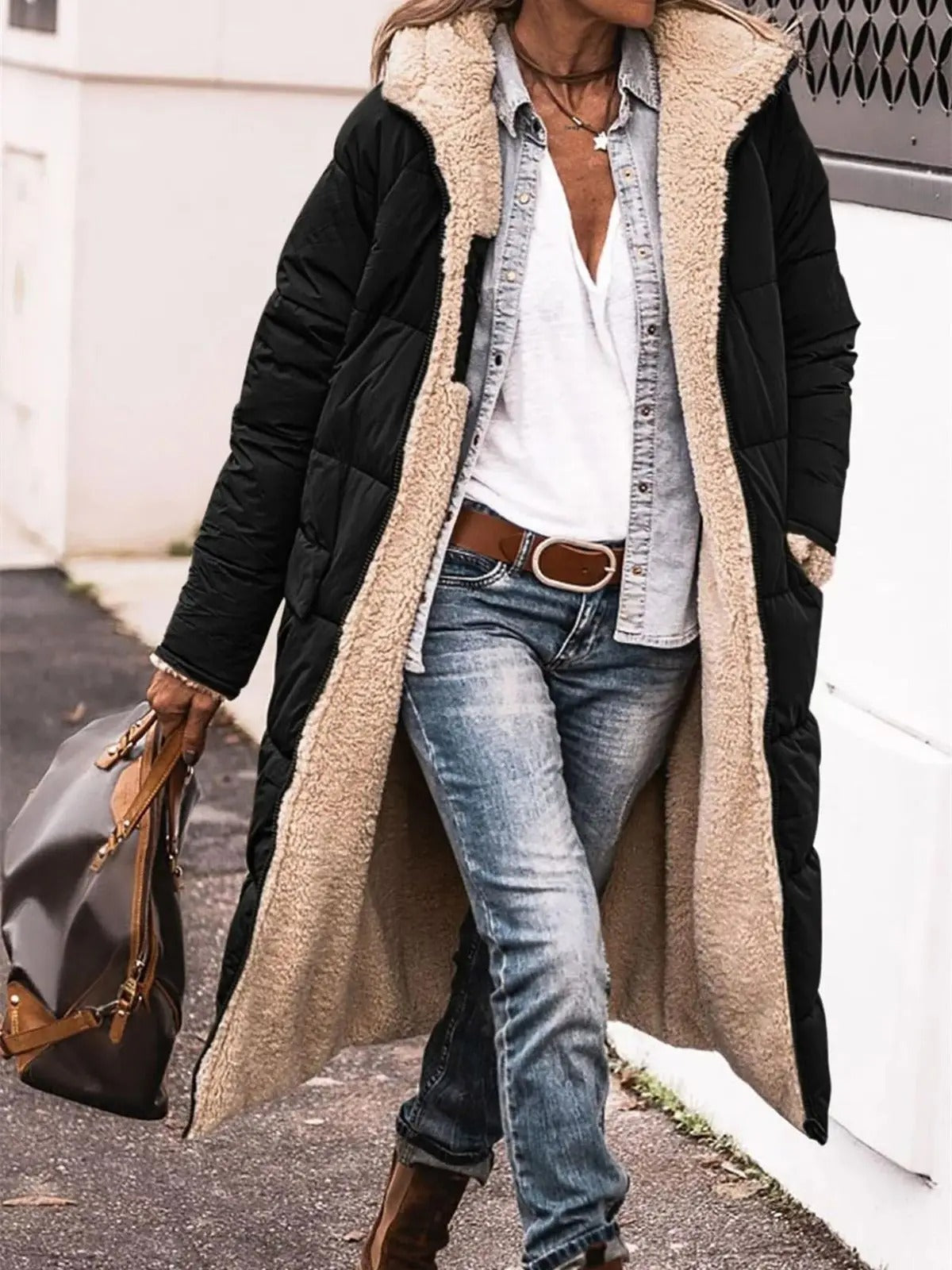 Viy - Wendbare lange Jacke mit Fleecefutter für Frauen