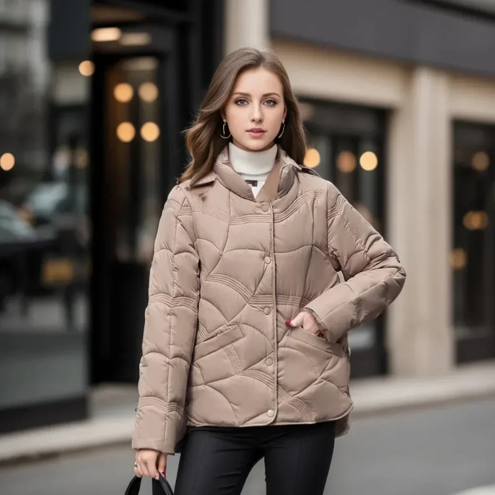Kathy - Leichte Wattierte Winterjacke mit Stehkragen für Frauen