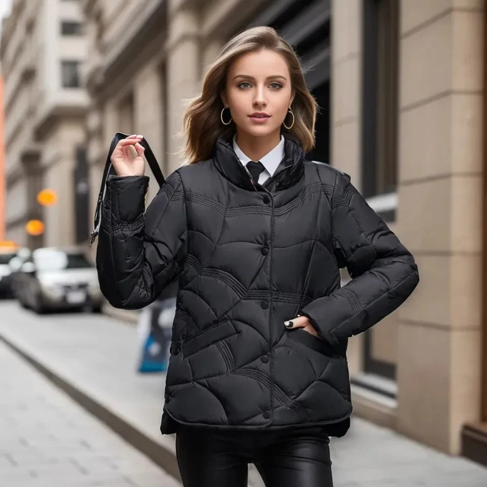 Kathy - Leichte Wattierte Winterjacke mit Stehkragen für Frauen