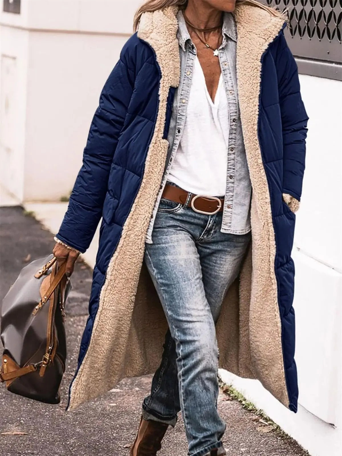 Viy - Wendbare lange Jacke mit Fleecefutter für Frauen