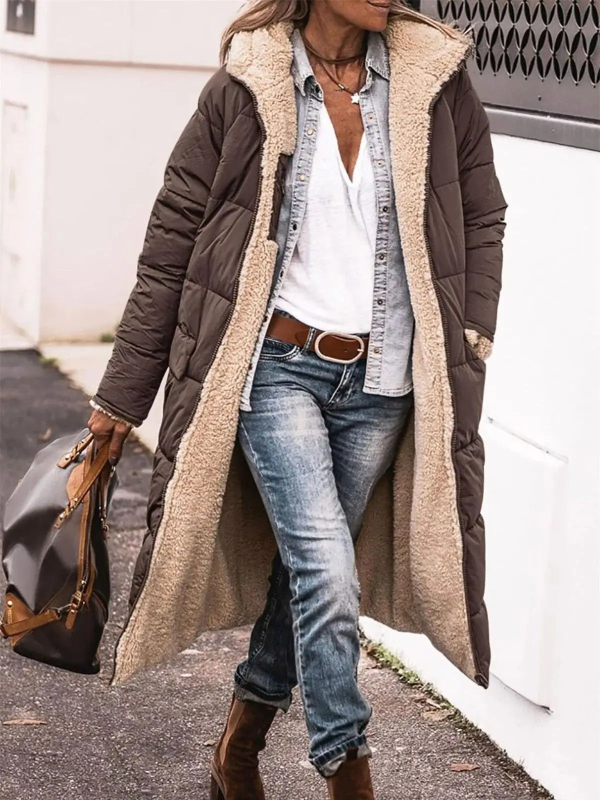 Viy - Wendbare lange Jacke mit Fleecefutter für Frauen