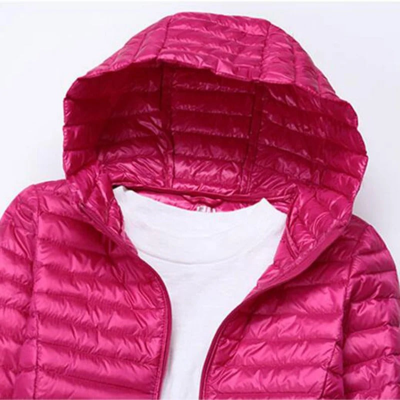 Tessa - Lange Entendaunen-Winterjacke mit Lockerer Passform und Kapuze für Frauen
