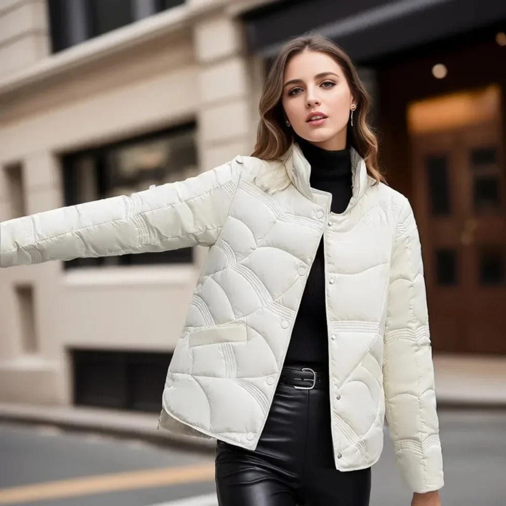 Kathy - Leichte Wattierte Winterjacke mit Stehkragen für Frauen