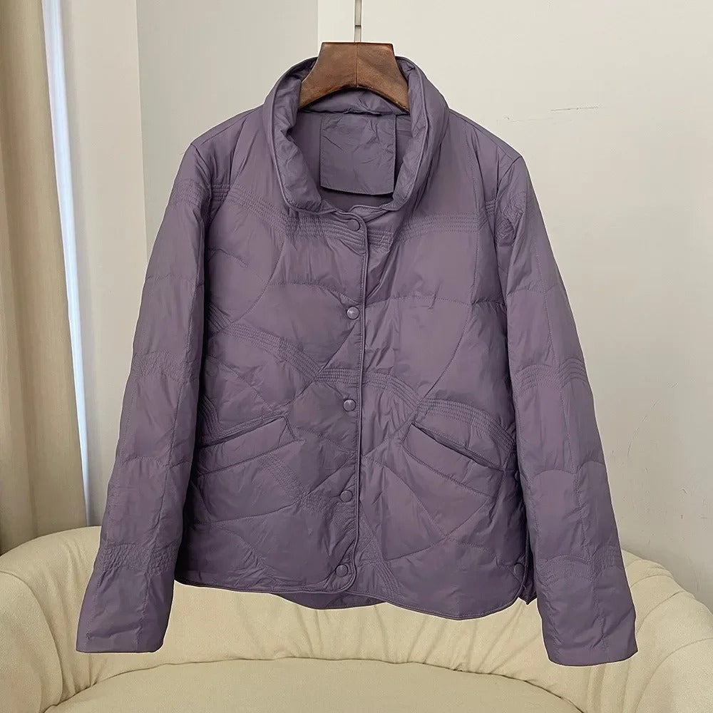 Kathy - Leichte Wattierte Winterjacke mit Stehkragen für Frauen