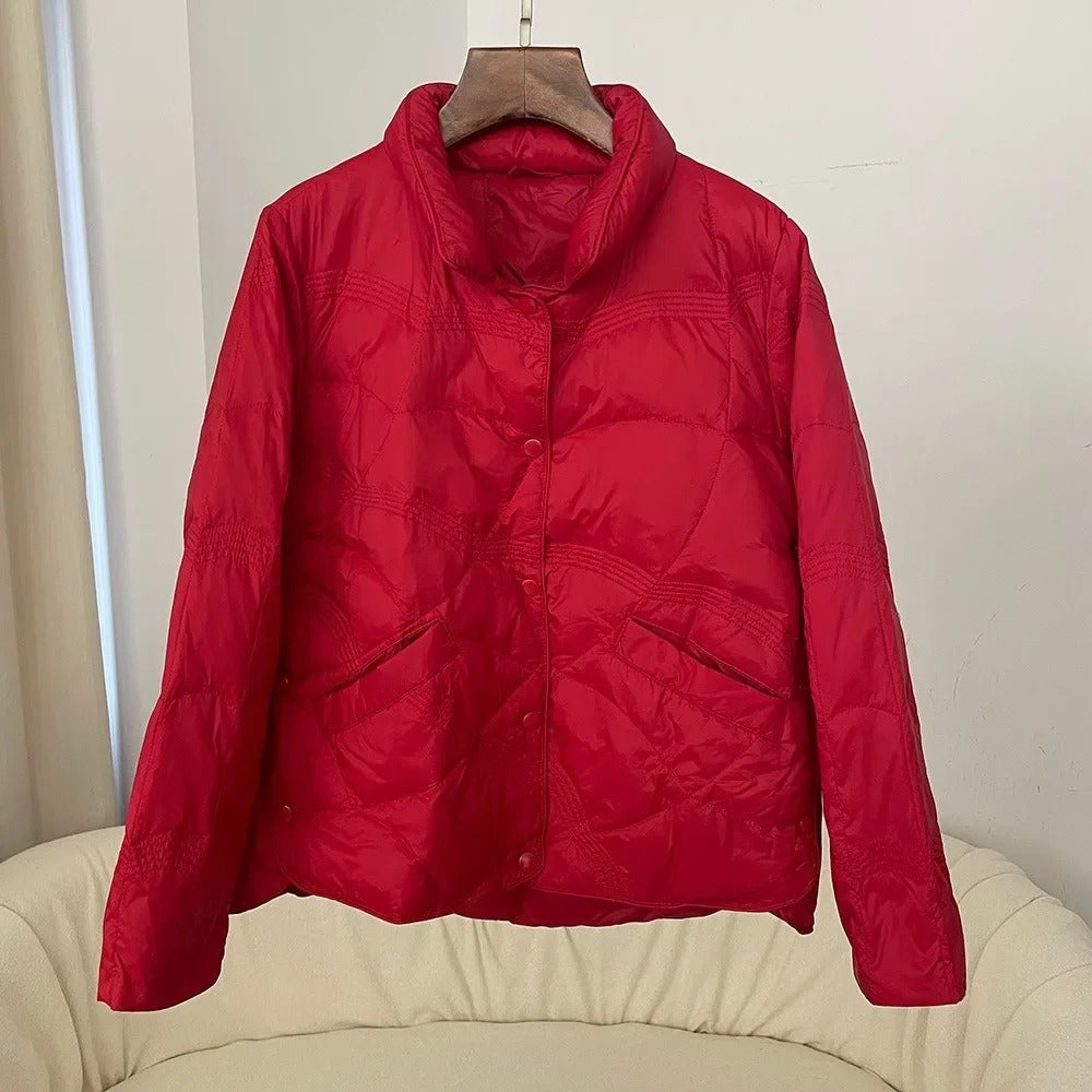 Kathy - Leichte Wattierte Winterjacke mit Stehkragen für Frauen