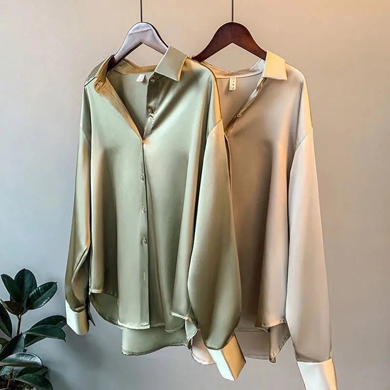 Sarlote | Damen-Satin-Shirt