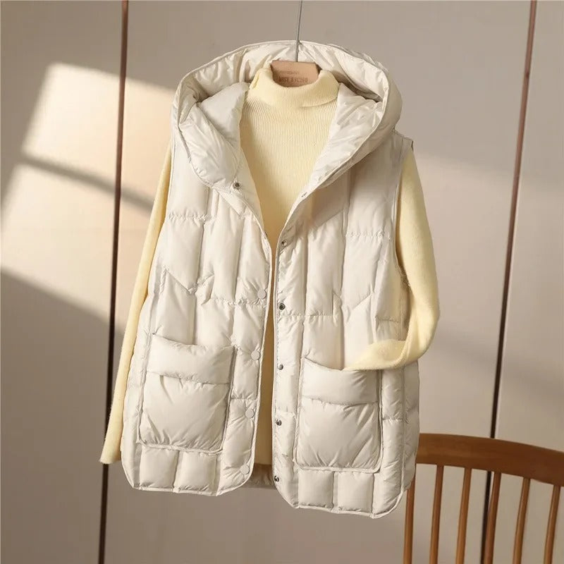 Morissette - Leichte Ärmellose Jacke mit Kapuze für Frauen