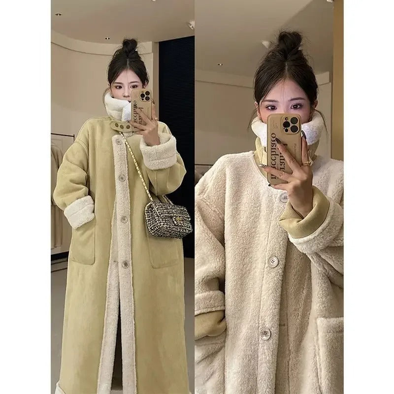 Anna - Wendbare Lammwollfleece-Langjacke für Frauen