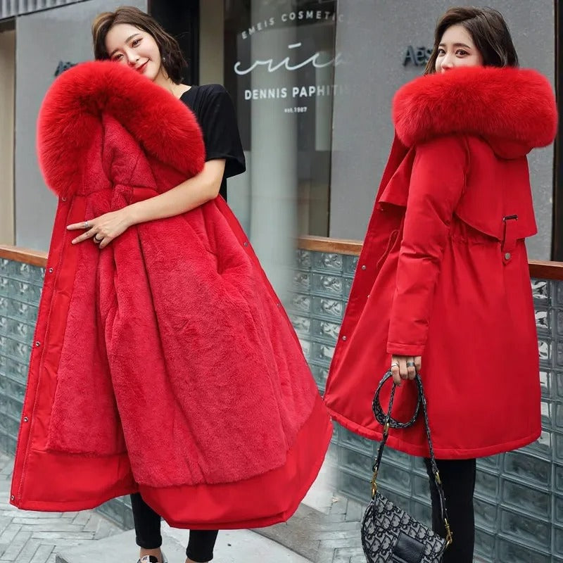 Zola– Damen-Winterjacke mit Kapuze und Wollfutter