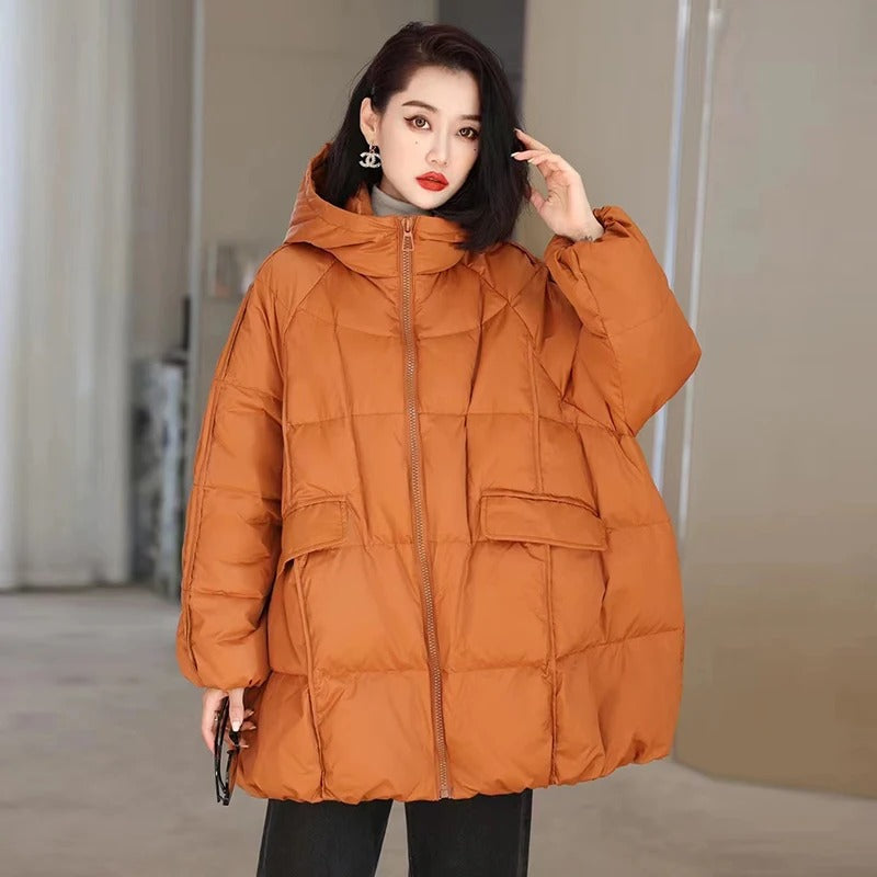 Conni - Oversized Entendaunen-Winterjacke mit Kapuze für Frauen