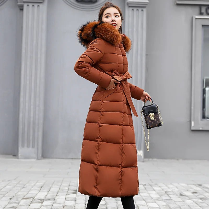 Pia - Lange Wattierte Winterjacke für Frauen
