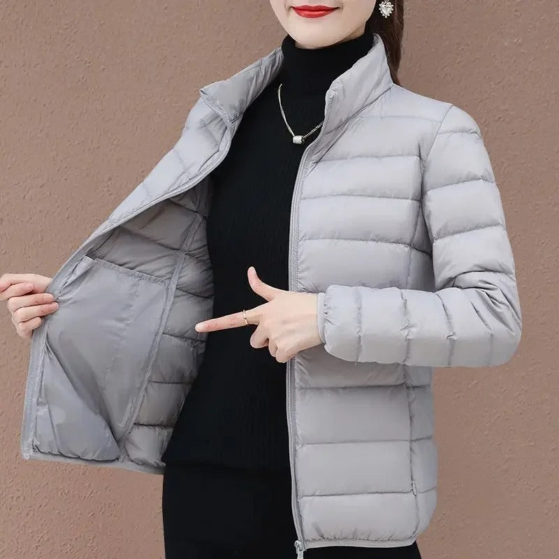 Yvonne - Stehkragen Baumwolle Gepolsterte Leichte Warme Jacke für Frauen