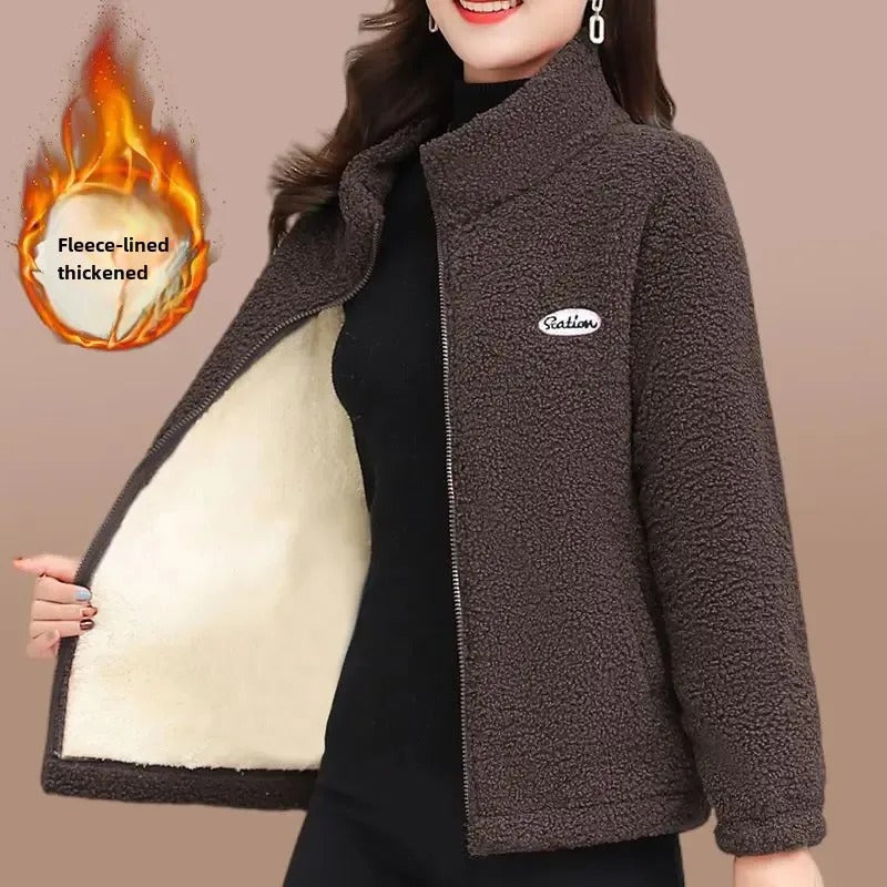 Emelie  - Warme Lammwolljacke mit Fleecefutter für Damen